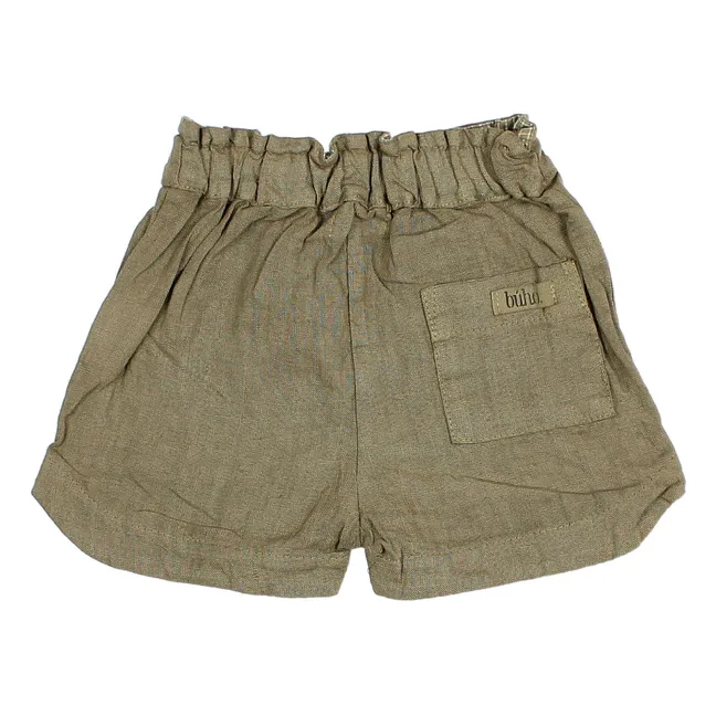 Pantaloncini di lino per bambini | Verde militare