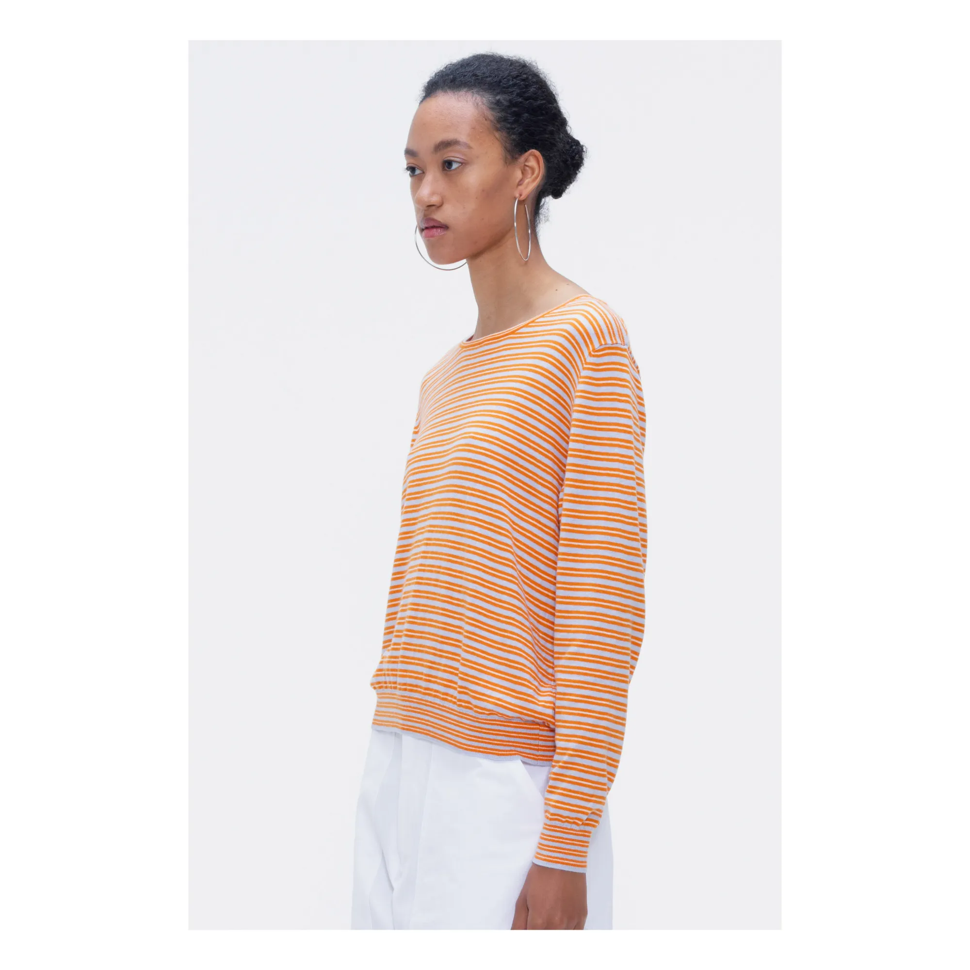 Our Sister Orange Pumpkin Spicy Stripes Sweater