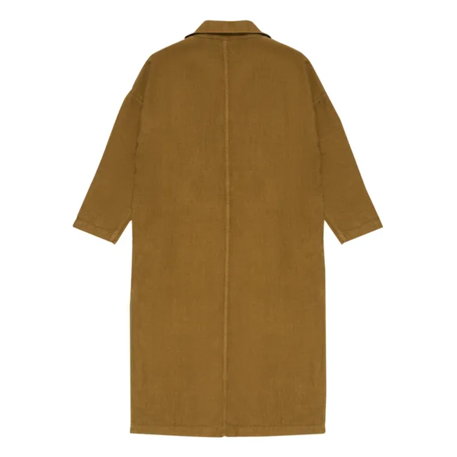 Long Linen Coat - Women's Collection | Camel