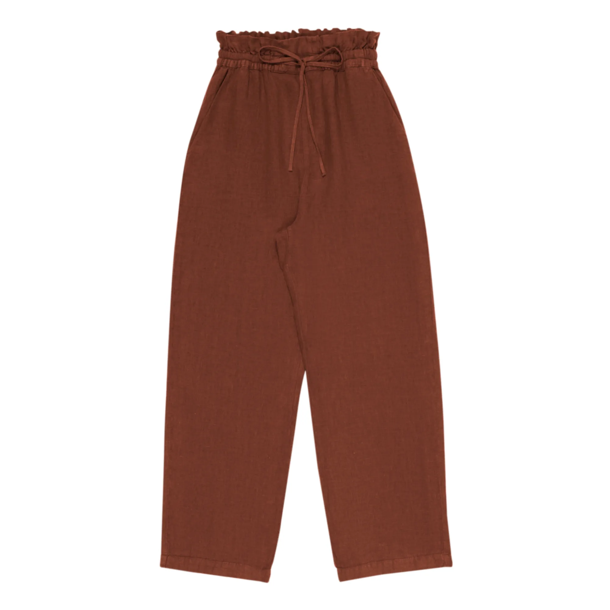The New Society Women's Brown Long Beach Trousers Linen - Collection