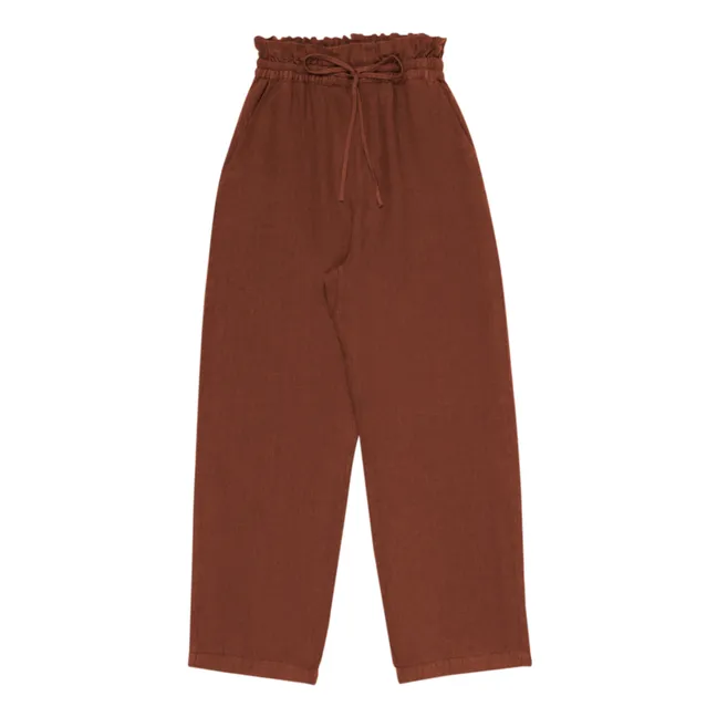 Long Beach trousers Linen - Women's collection | Brown