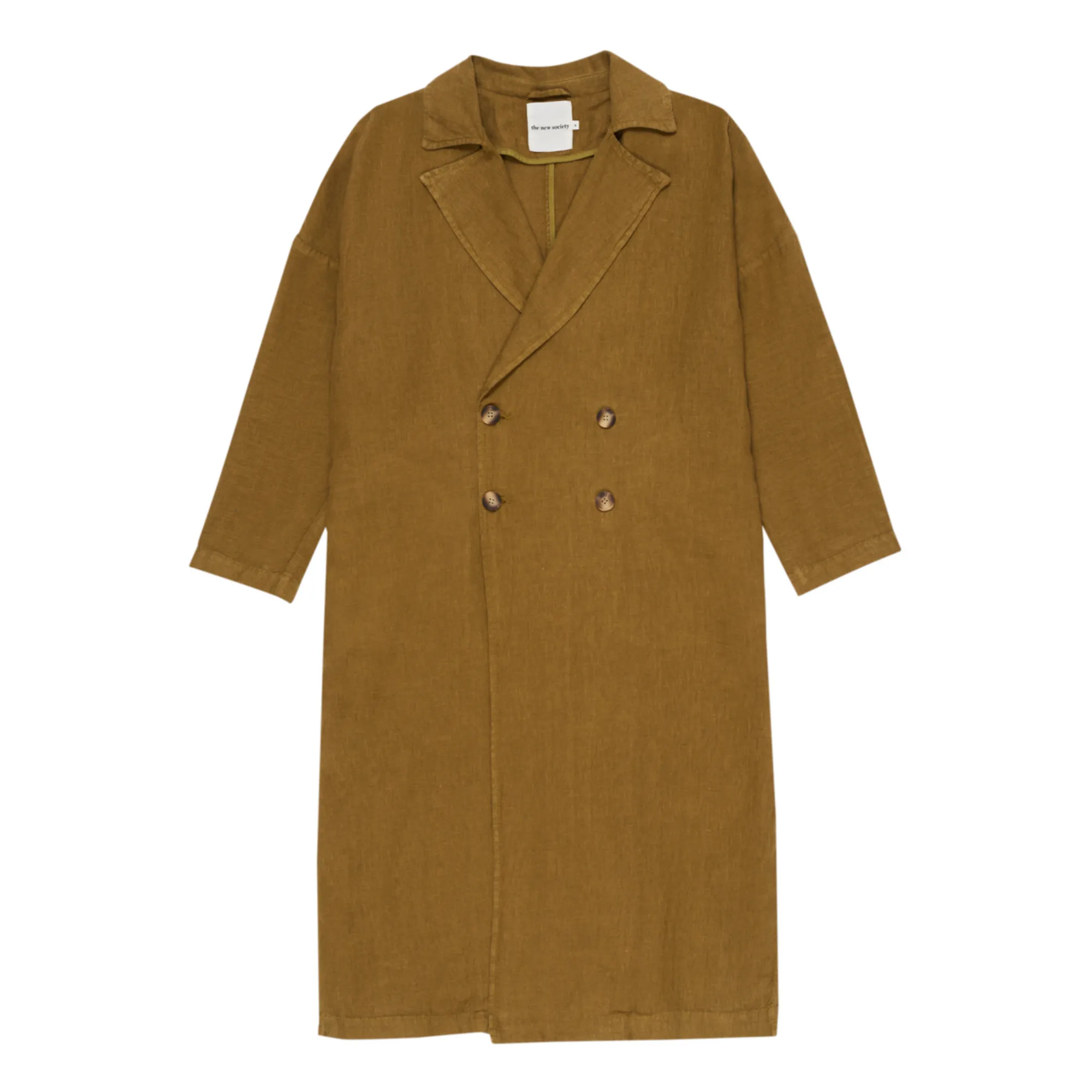 The New Society Women's Camel Long Linen Coat - Collection