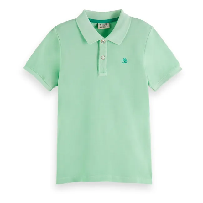 Embroidered logo polo shirt | Mint Green