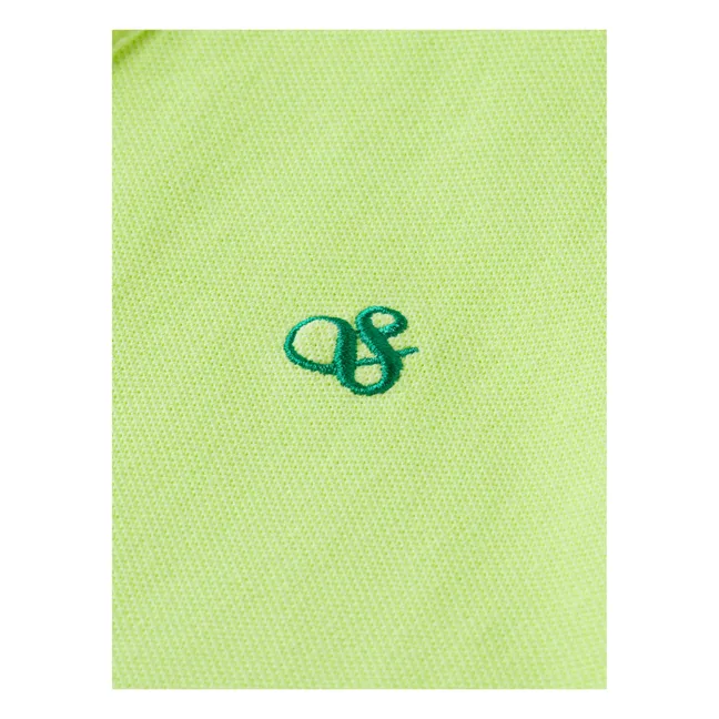 Embroidered logo polo shirt | Fluorescent green