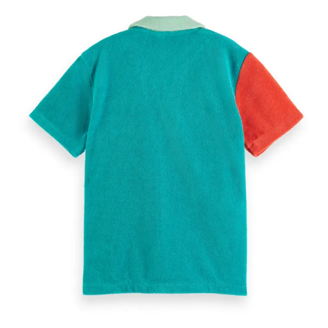 Camiseta de rizo con bloques de color | Verde