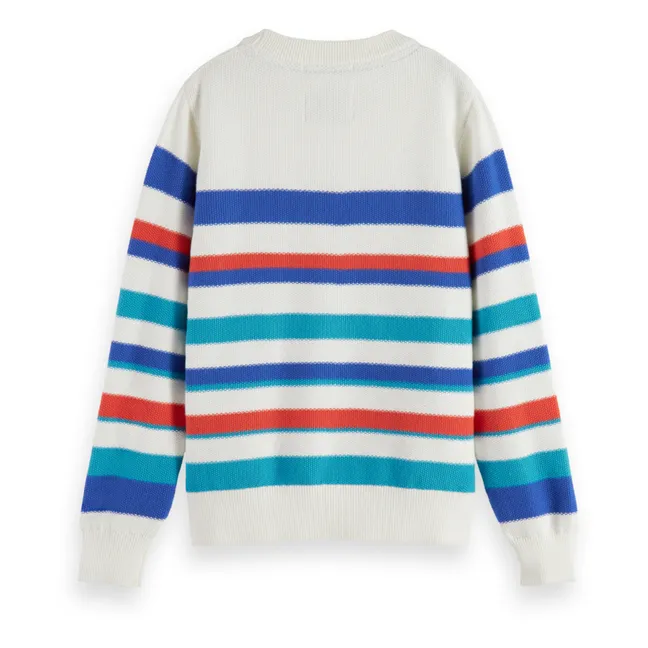 Pull Rayures | Blanc