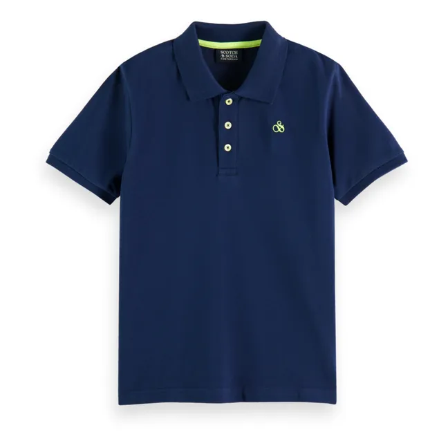 Embroidered logo polo shirt | Midnight blue
