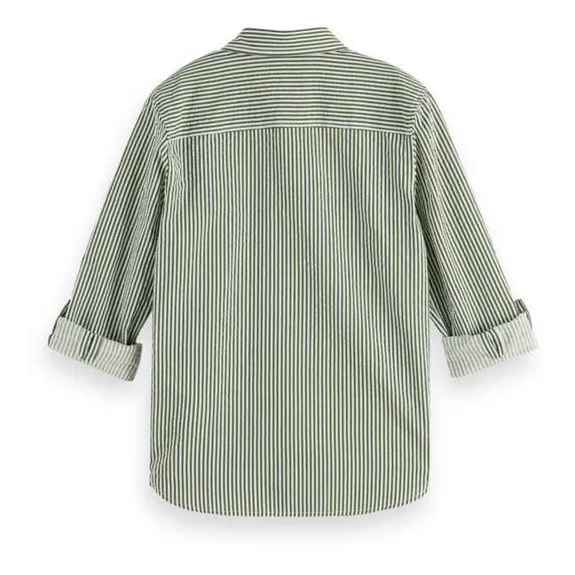 Camisa de rayas | Verde Kaki