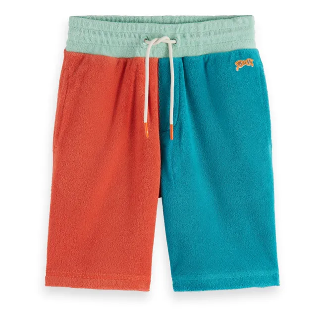 Jogger Shorts Colorblock Frottee | Blau