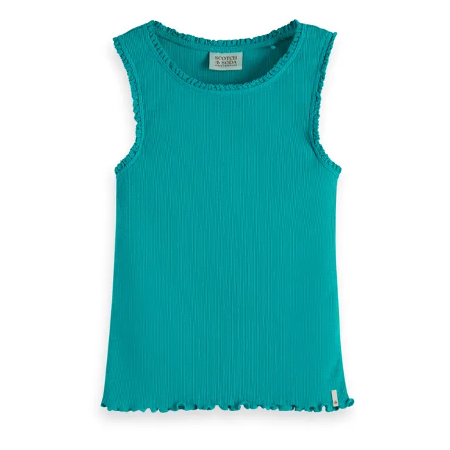 Camiseta de tirantes acanalada | Turquoise