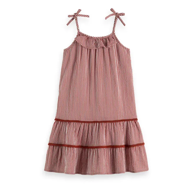 Kleid Streifen | Terracotta