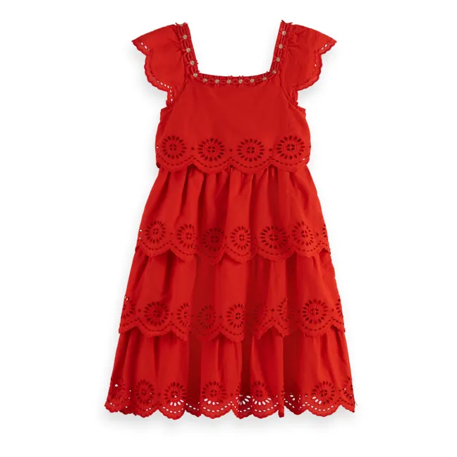 Abito in broderie anglaise | Rosso