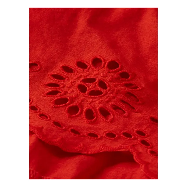 Broderie Anglaise Dress | Red