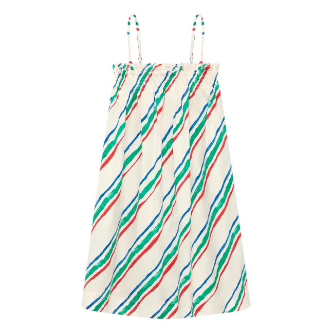 Sonya Striped Seersucker Dress | Ecru