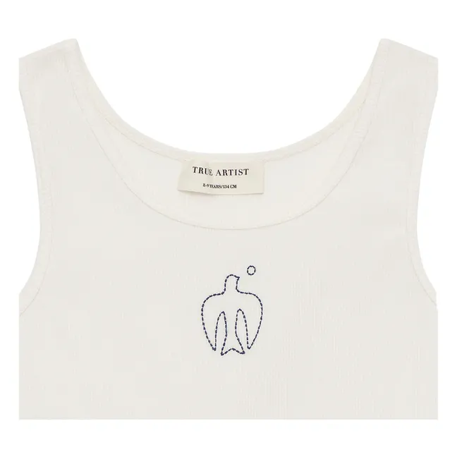 Embroidered tank top n°09 | White