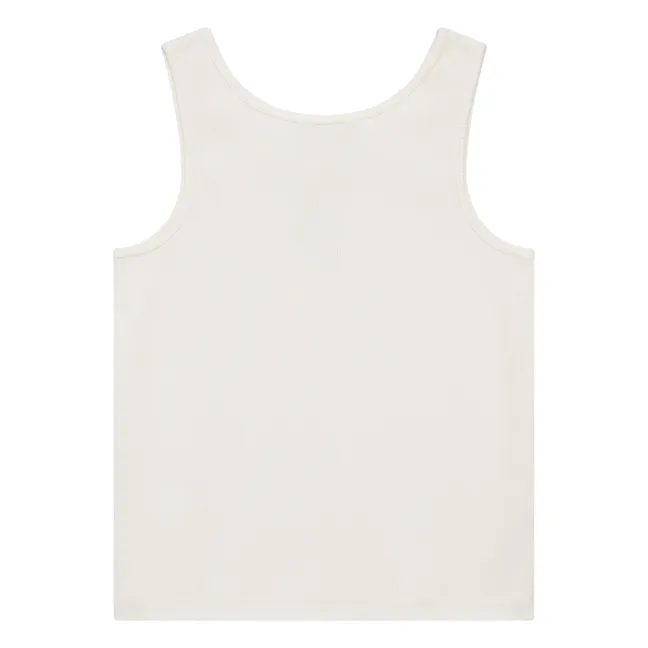 Camiseta de tirantes bordada n°09 | Blanco