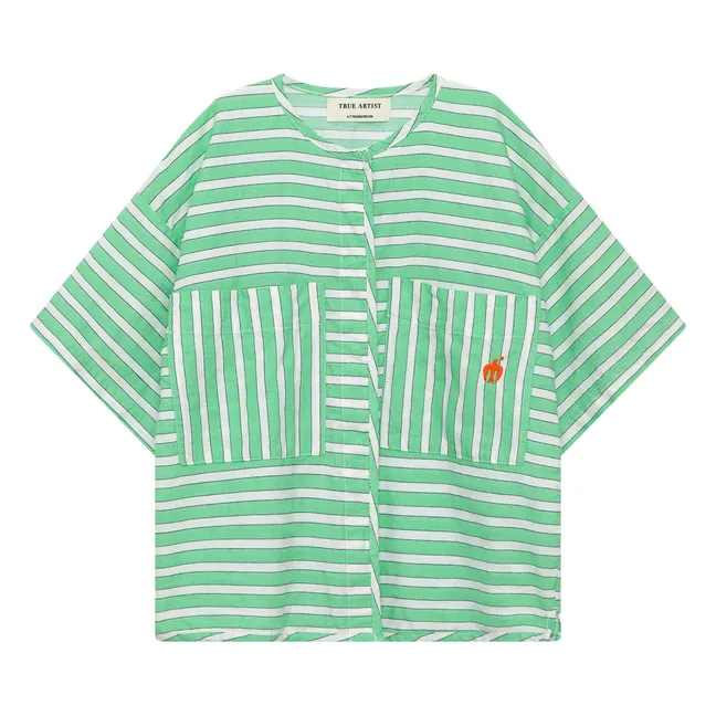 Camicia n°04 a righe | Verde