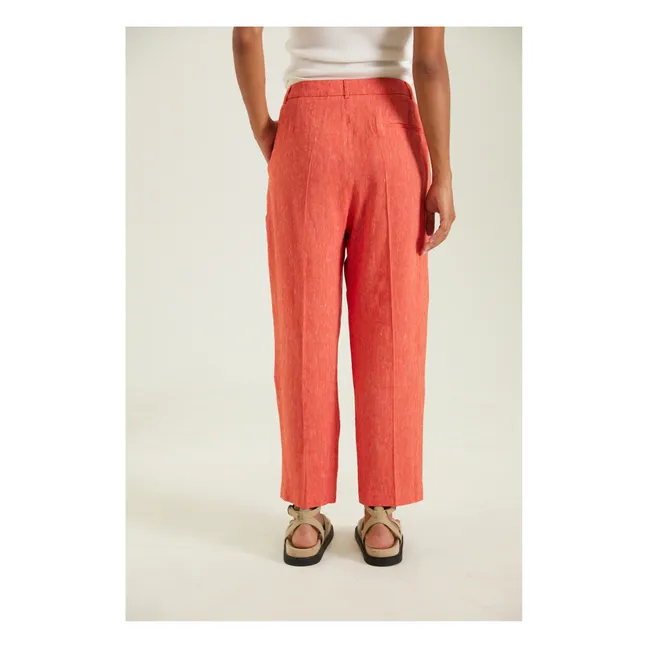 Peppa Linen Pants | Vermillion