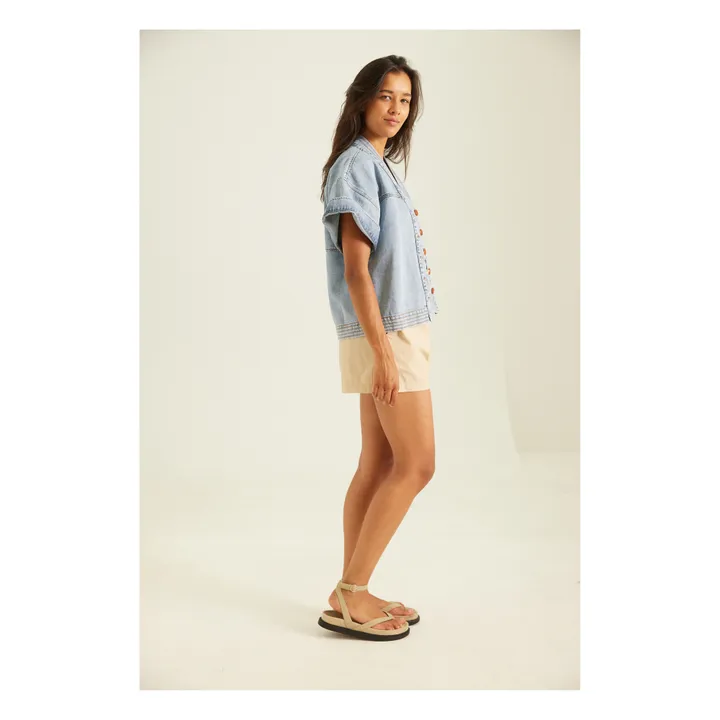 Veste Denim Manches Courtes Xivry | Bleu Clair- Image produit n°1