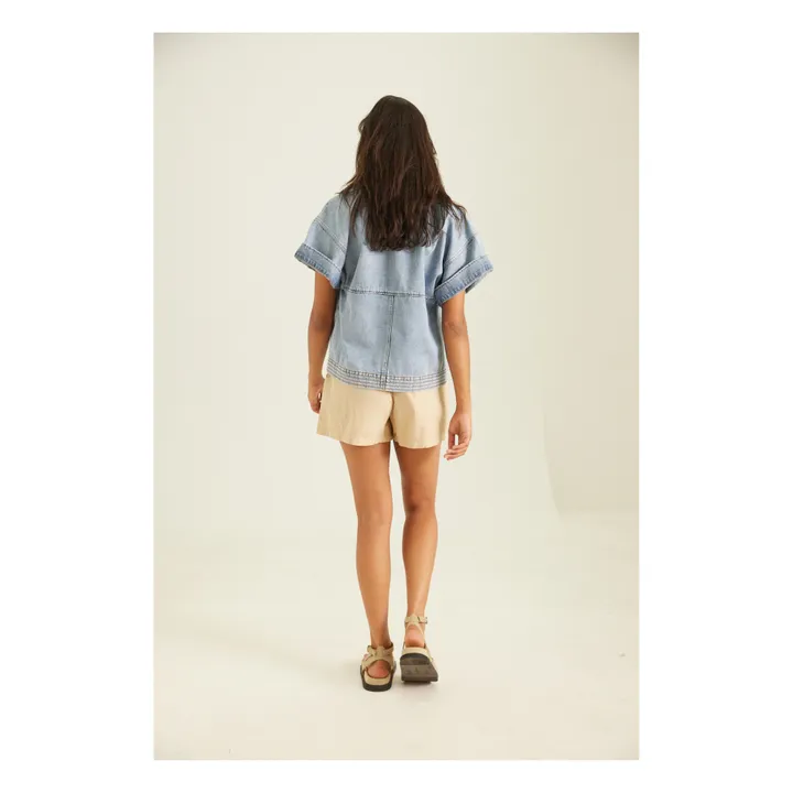 Veste Denim Manches Courtes Xivry | Bleu Clair- Image produit n°2