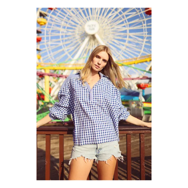 Blouse Carreaux | Bleu