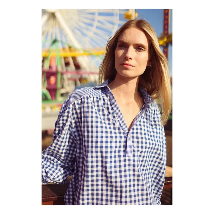 Blouse Carreaux | Bleu- Image produit n°4