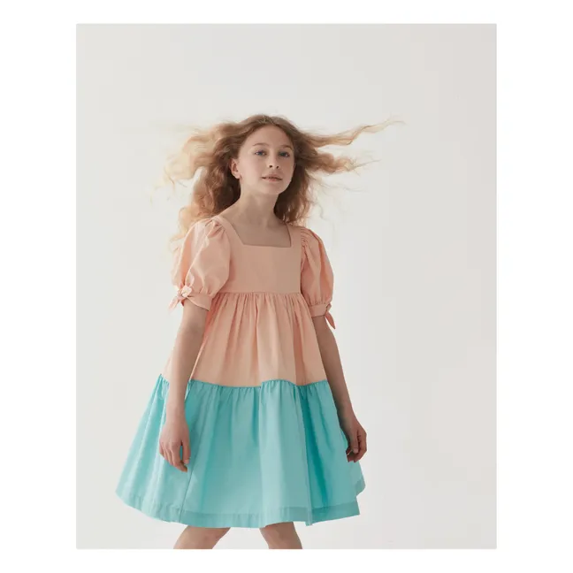 Kleid aus Baumwollpopeline | Pfirsichfarben