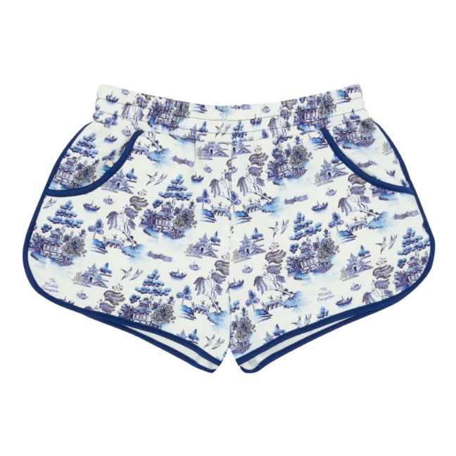 Geblümte Shorts | Blau
