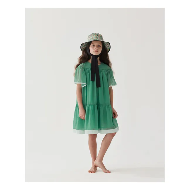Kleid aus Baumwollmusselin | Grün
