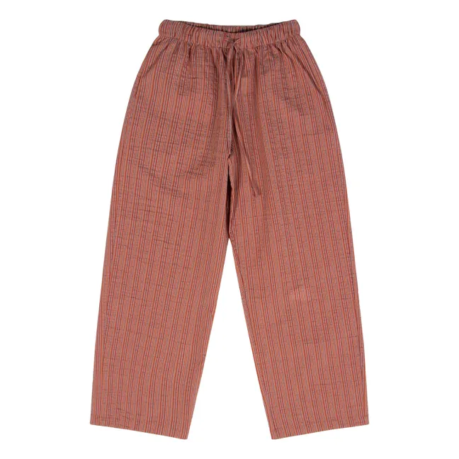 Pantalon Rayé | Terracotta