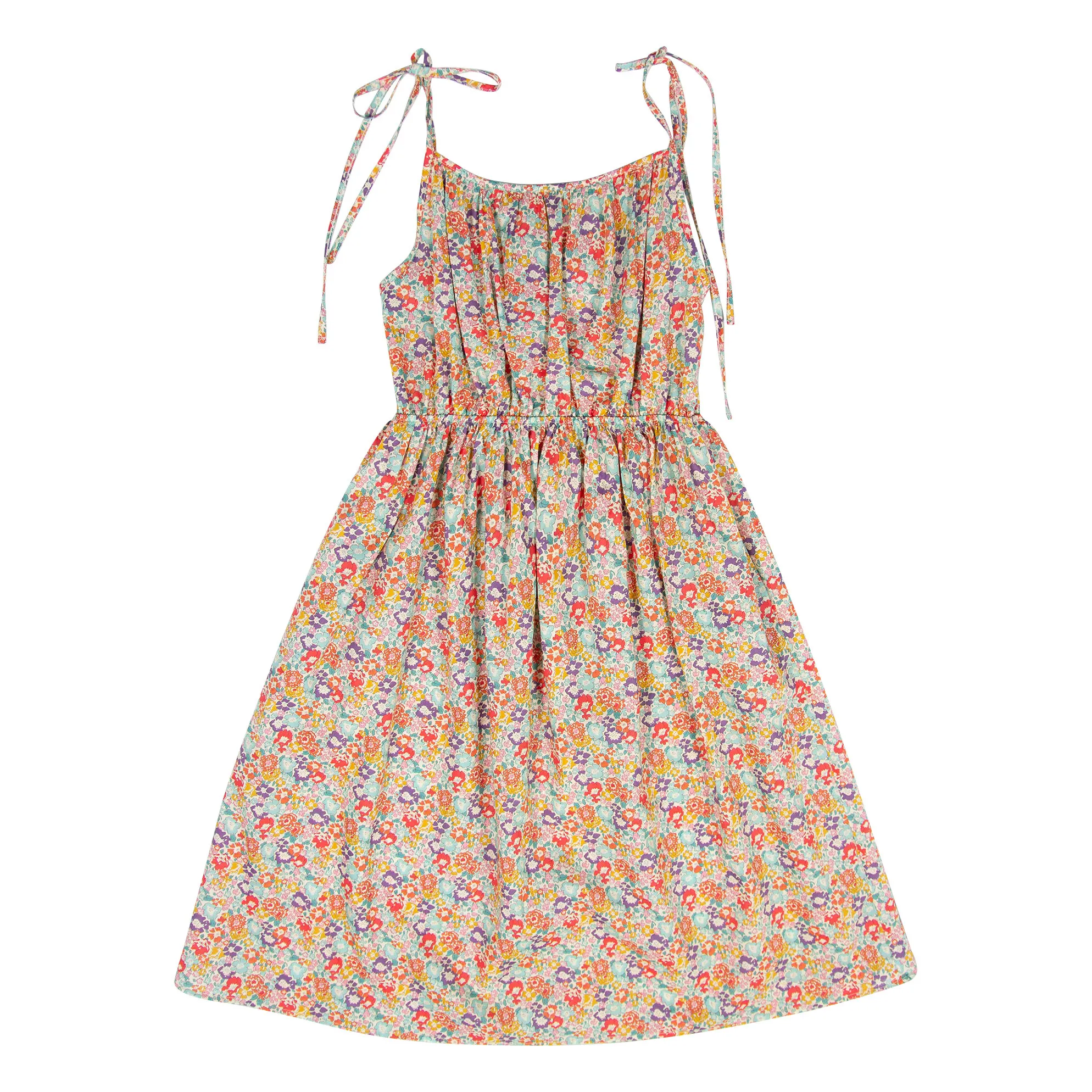 Tangerine Pink Flower Dress