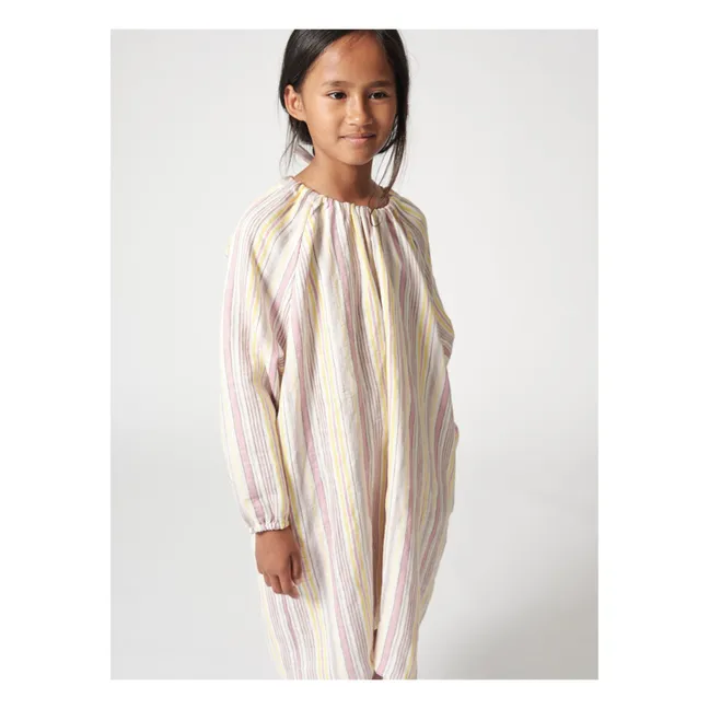 Striped Linen Dress | Pink