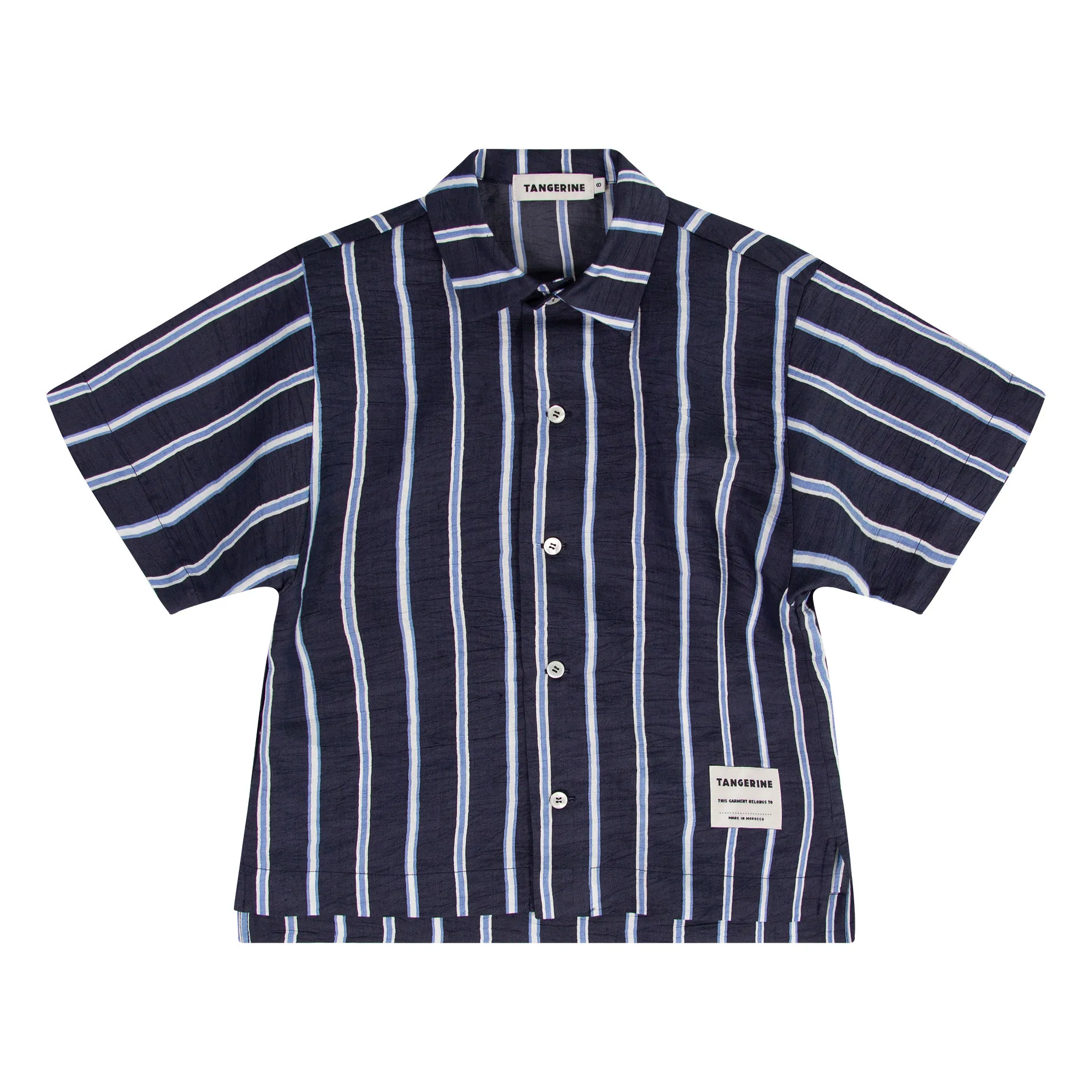 Tangerine Midnight Blue Stripes Shirt