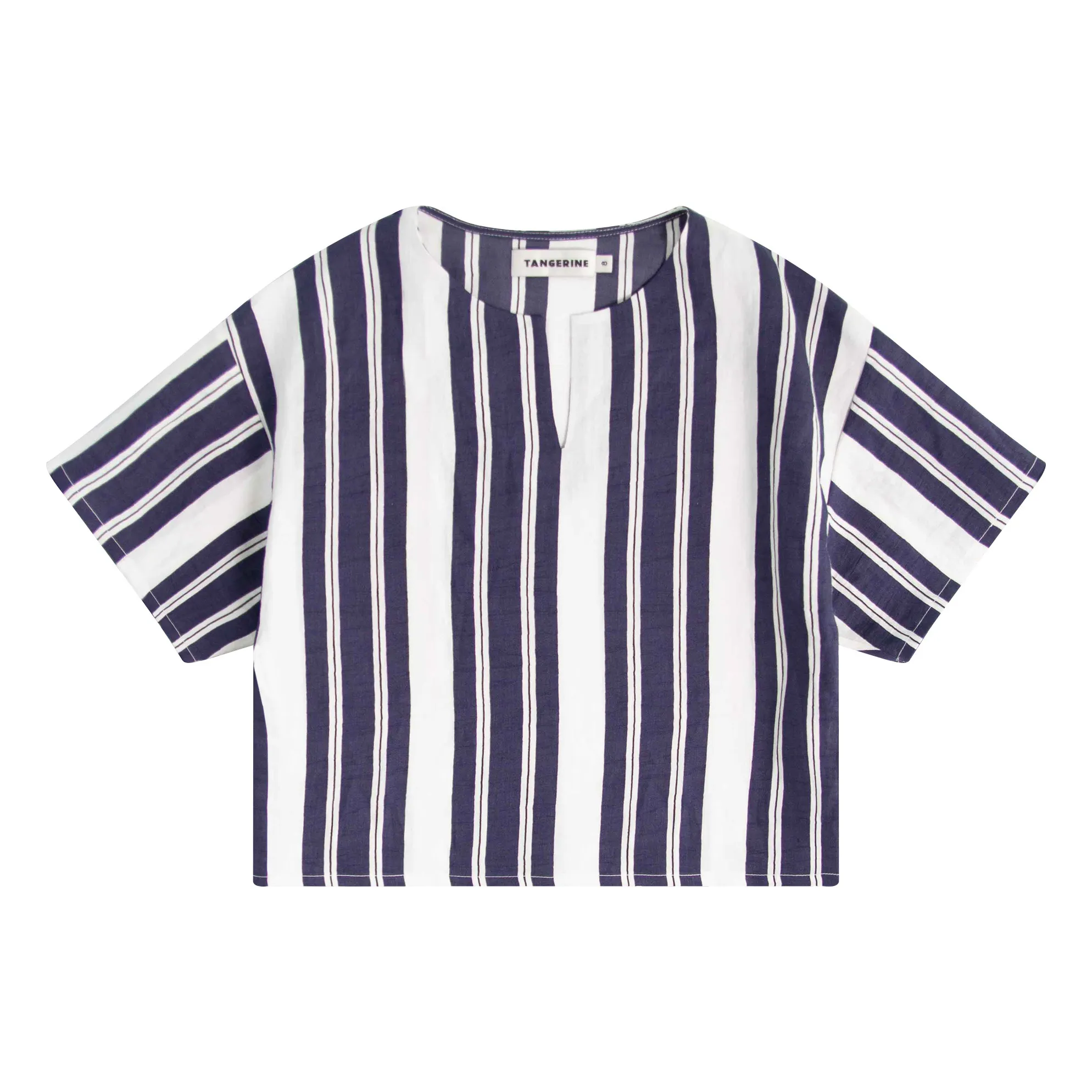 Tangerine Midnight Blue Top Linen