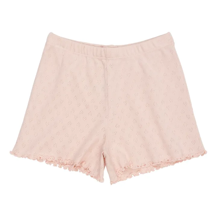 Pantalones cortos Pointelle de algodón orgánico | Rosa Pálido- Imagen del producto n°0