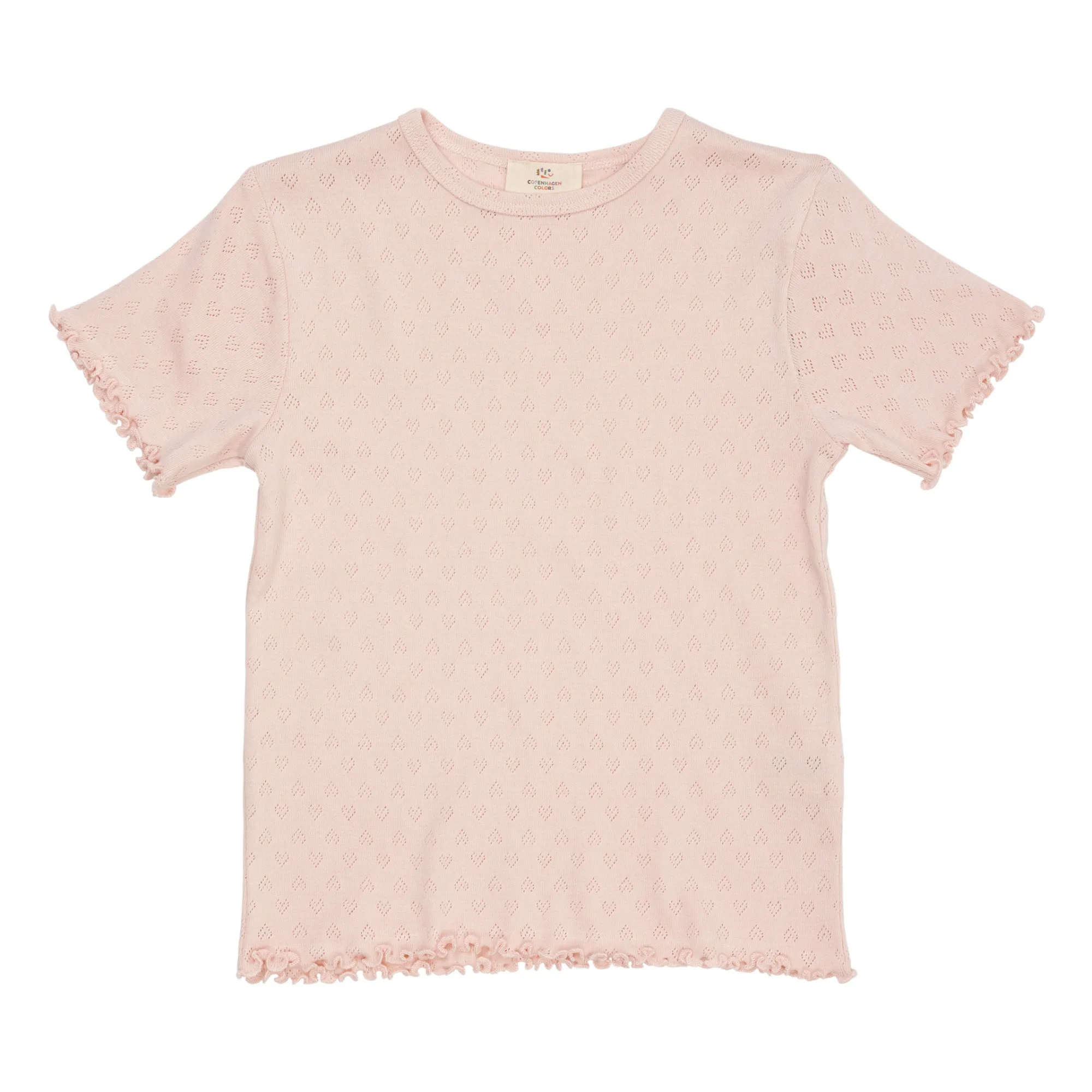 Copenhagen Colors Pale Pink Pointelle T-Shirt