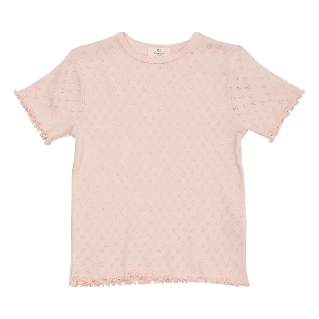 T-Shirt Pointelle | Rose pâle