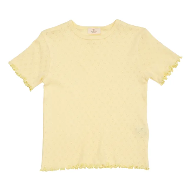 T-Shirt Pointelle | Jaune pâle