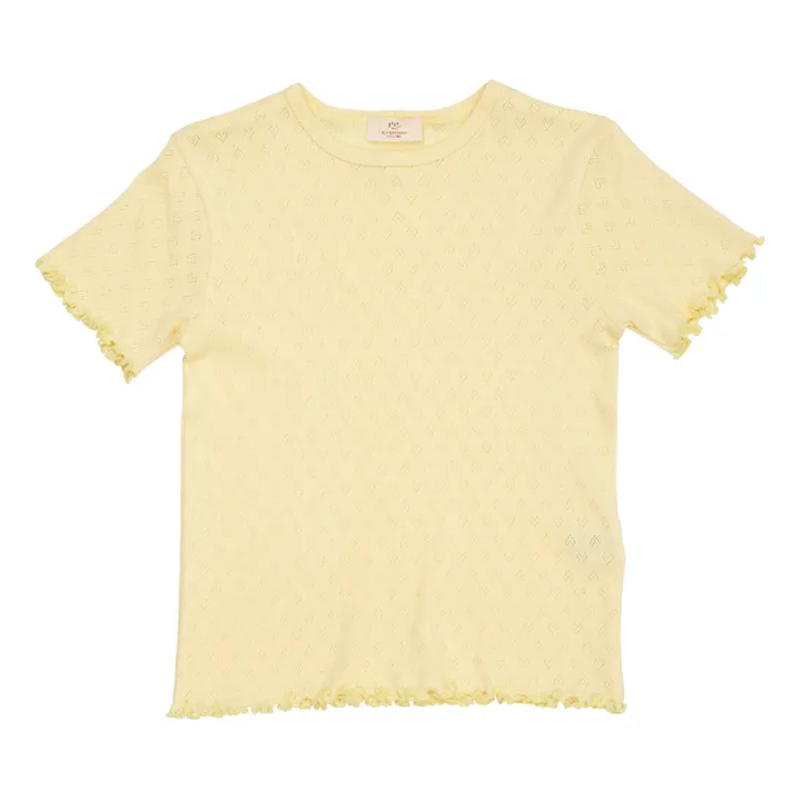 Camiseta Pointelle | Amarillo palo- Imagen del producto n°0