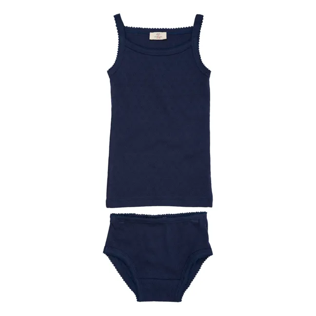 Top + Slip Pointelle | Navy