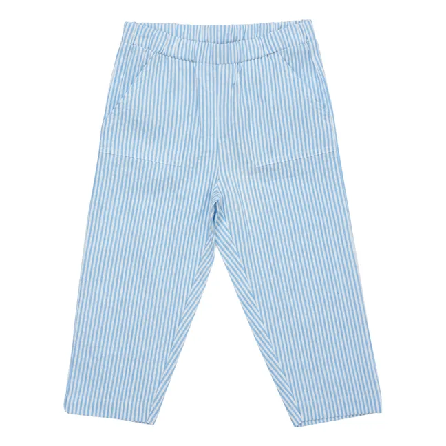 Pantalon Seersucker | Bleu ciel