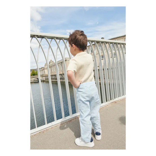 Pantaloni in seersucker | Azzurro