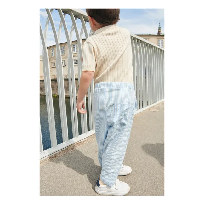 Pantaloni in seersucker | Azzurro