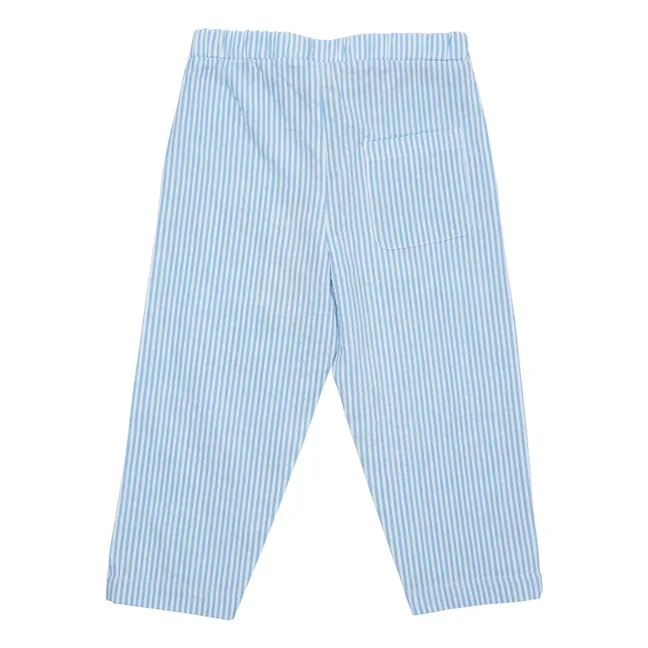 Pantaloni in seersucker | Azzurro