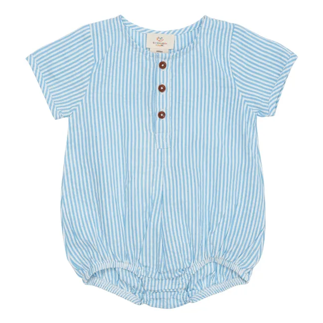 Seersucker romper | Light blue