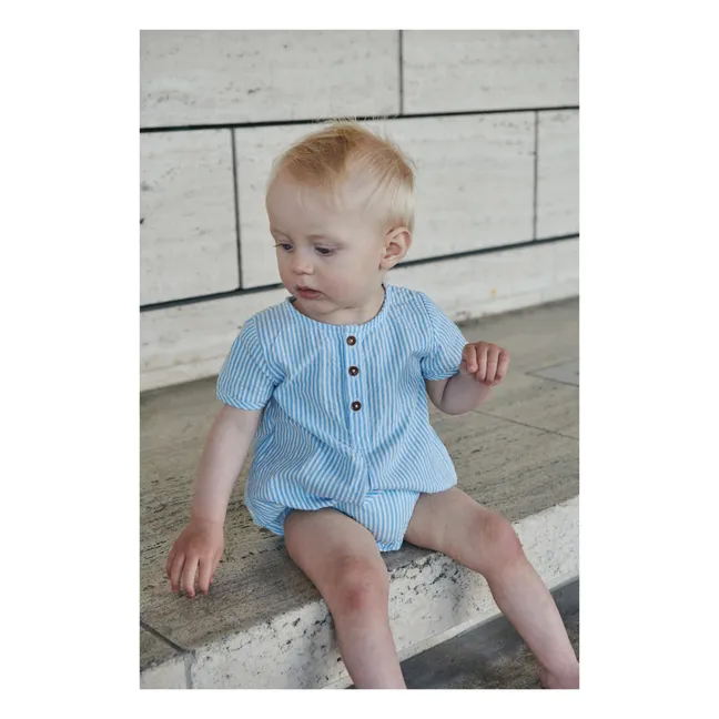 Seersucker romper | Light blue