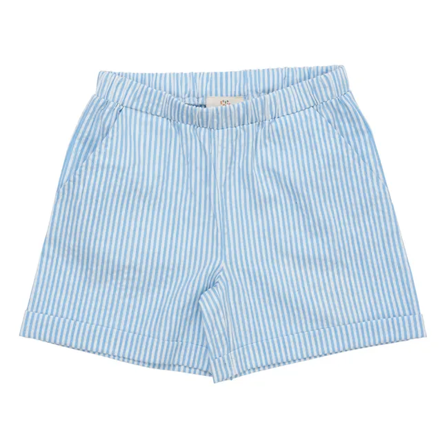 Pantaloncini sportivi in seersucker | Azzurro