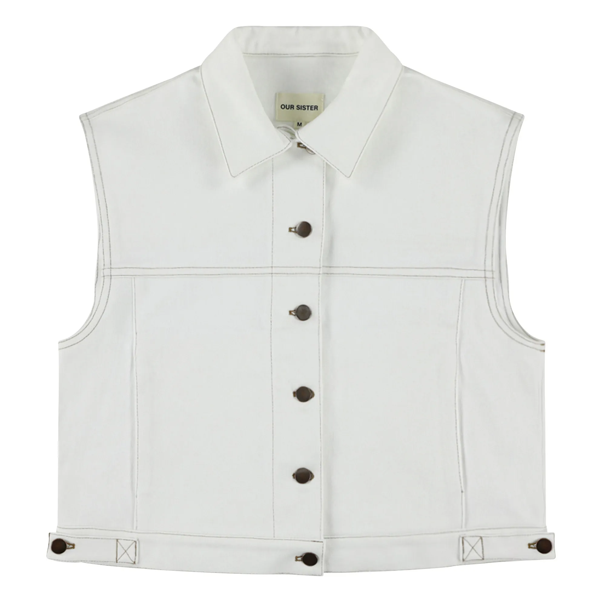 Our Sister Off White Fruit Bowl Sleeveless Jacket