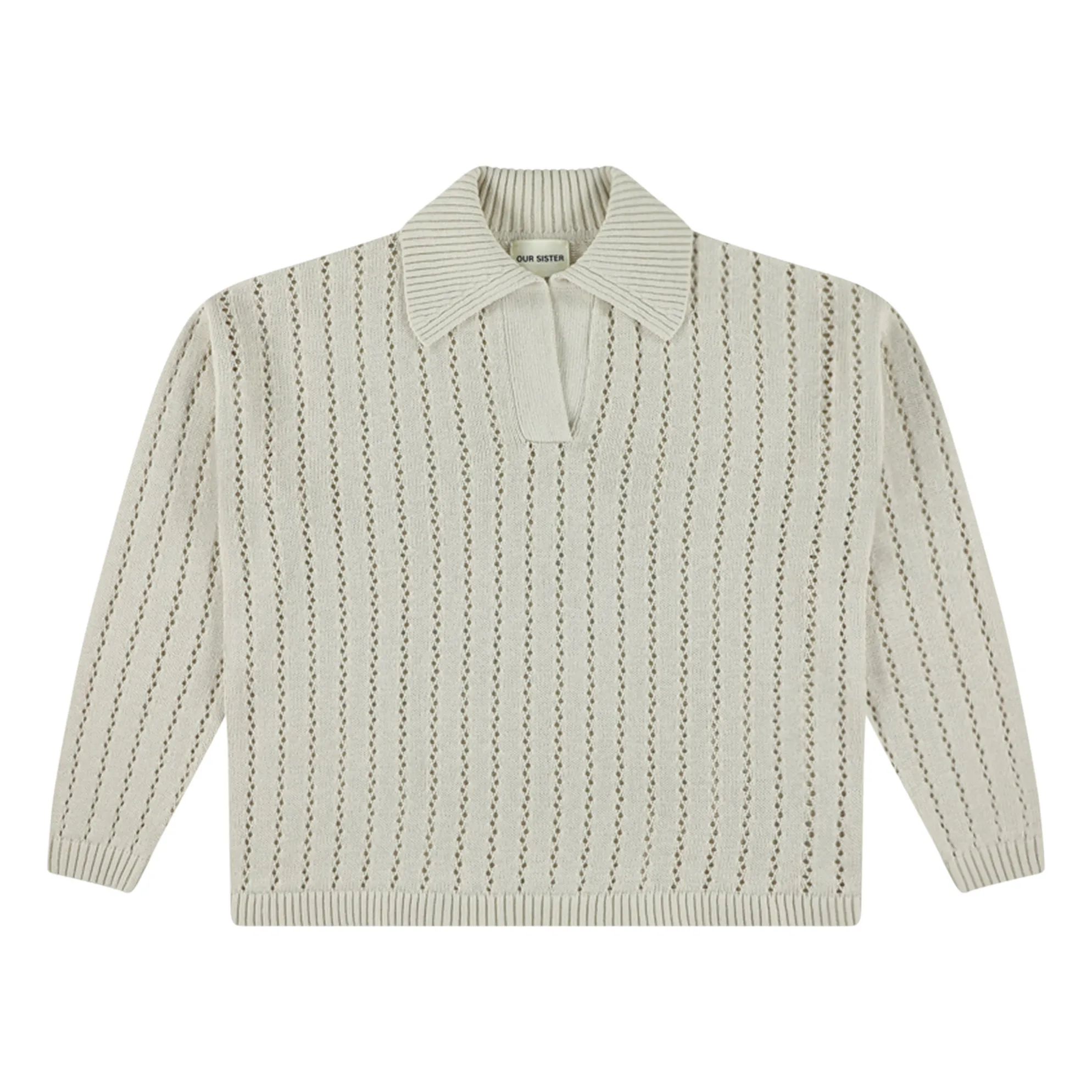 Our Sister Sand Percy Linen And Cotton Polo Sweater