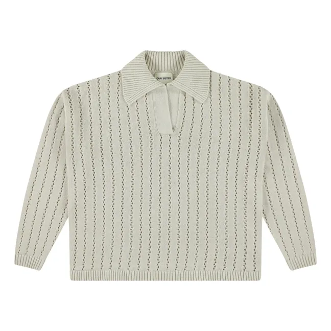 Pullover Polo Percy Leinen und Baumwolle | Sandfarben
